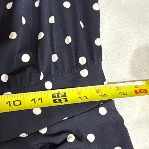(H1)The Limited Navy Blue Polka Dot Zip Up Off Shoulder Wide Leg Jumpsuit,Size S - Picture 12 of 16